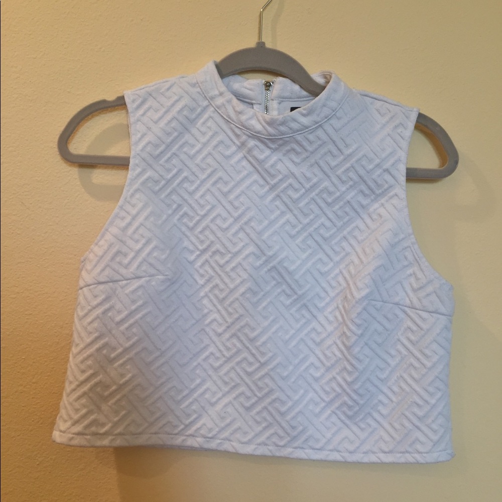 Textured white crop top